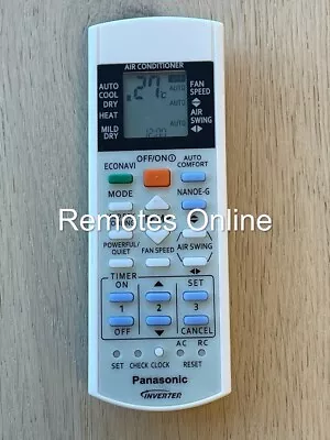 $19.99 • Buy Replacement Air Conditioner Remote Control Panasonic ECONAVI Inverter NANOE-G