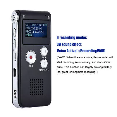 Digital Voice Recorder Dictaphone MP3 Player Voice Activate Audio Sound Recorder • $26.99