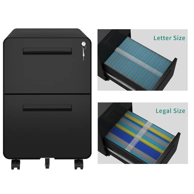 $179.93 • Buy Metal Lateral File Cabinet With 2 Drawer Steel Storage Filling Cabinets Black