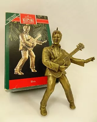 Vtg 1992 Hallmark Elvis Presley Christmas Ornament Memphis Tupelo Brass-Plated E • $7.95