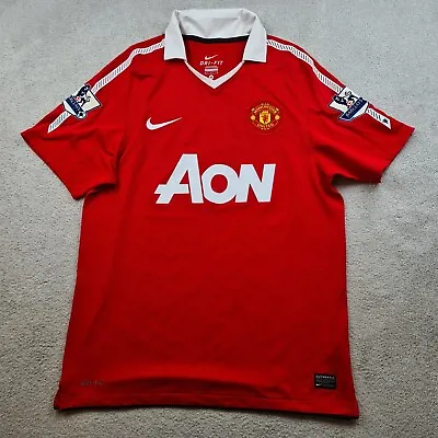 Manchester United Shirt Medium Red Home Kit 2010 2011 Nike Jersey • £35.89