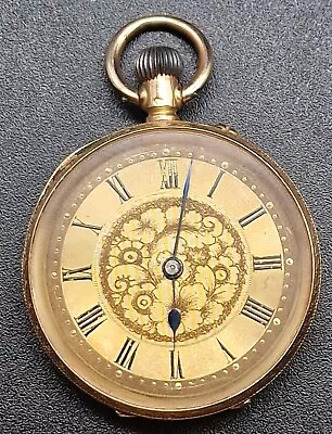 J W Benson 18ct Foliate Design Gold Pocket Watch In Original Case - Working • £1195.95