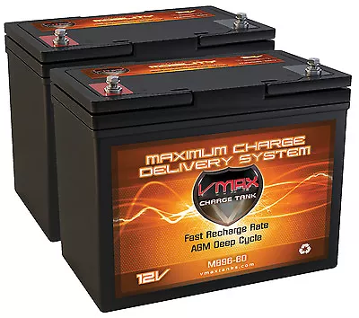 QTY2 VMAX MB96 Everest & Jennings Traveler Sprint 12V 60Ah 22NF AGM SLA Battery • $329.93