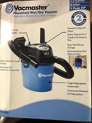 $29.95 • Buy Vacmaster 1.5-Gallon Wet/Dry Vacuum W/Bonus Car Nozzle ( VH1050101 ) NIB
