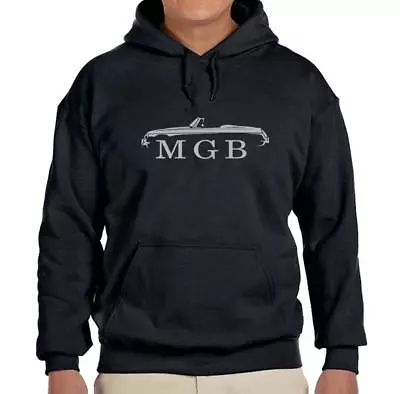 MG MGB Convertible Sports Car Black Hoodie Sweatshirt FREE SHIP • $35