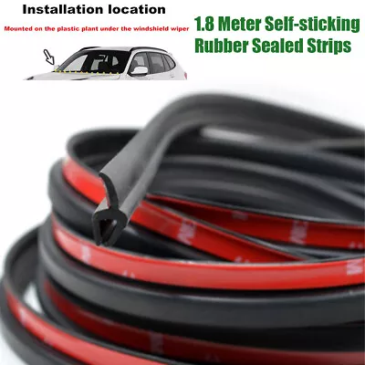$14.31 • Buy 1.8 Meter Rubber Seal Under Front Windshield Panel Sealed Trim Moulding Strips