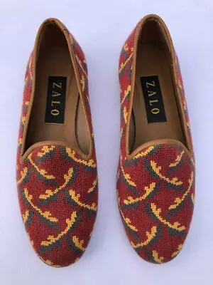 $58 • Buy Pretty ZALO Rust Tapestry Pattern Flat Slipper Shoe Loafers 6M