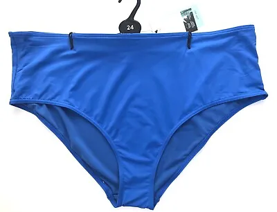 £7.95 • Buy M&S High Waisted Tankini / BikinI Boy Shorts Bottoms UK 24 SOLID BLUE BNWT