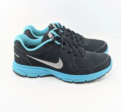 Nike Running Shoes Womens 7.5 Black Blue Air Relentless Jogging Lace Up Comfort  • $13.88