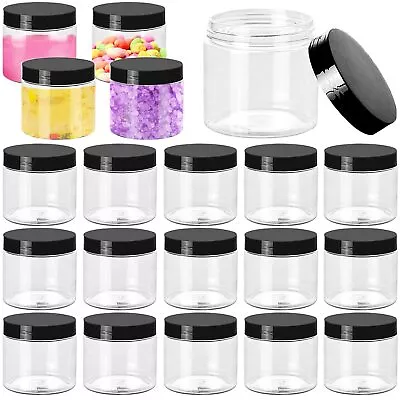 Cshangzei 20PCS 2OZ Clear Plastic Slime Containers Jars With Black LidsRefil... • $20.76