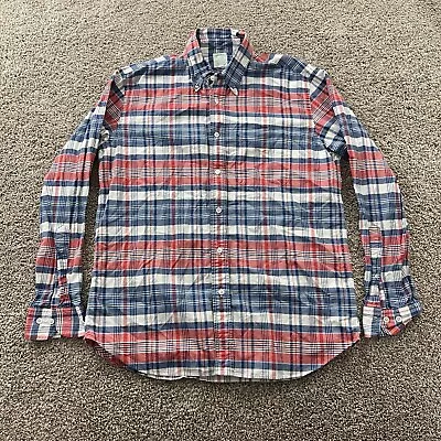 Vintage Brooks Brothers Shirt Mens Large Plaid Milano Classic Preppy USA Made • $29.74