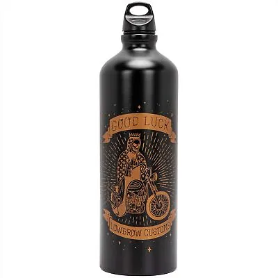 Lowbrow Customs GOOD LUCK Black Fuel Reserve Bottle Motorcycle Chopper Msr • $21.99