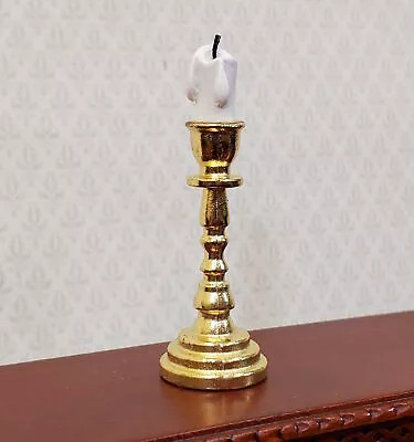Dollhouse Tall Candlestick Gold Miniature Use In 1:12 Or 1/6 Scale Settings • $5.40