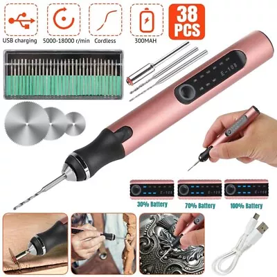 38Pcs Electric Drill Grinder Engraving Pen Bit Rotary Tool Kit 3 Speeds Cordless • $18.99