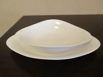 Villeroy & Boch Dune Lines Oval Serving Bowl & 16  Platter MINT Wi/Sticky Residu • $62.99