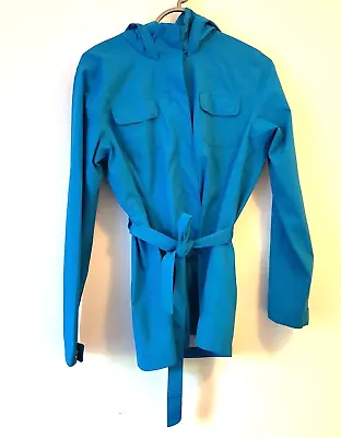 Merrell Womens Blue Belted Anorak Hooded Rain Proof Jacket. UK M • £14.99