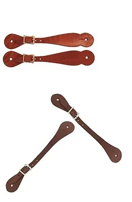 Western Spur Straps Shaped Brown Leather Roping Reining Show - Mens Or Ladies • $12