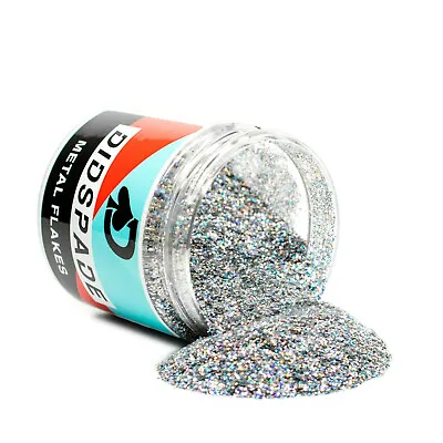 Silver Holographic 0.015 Metal Flake-Solvent Resistant Glitter - Car Paint/Epoxy • $18.50