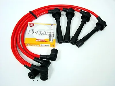 Vms Honda Prelude H22a 10.2mm 10 Mm Spark Plug Wires Set Ngk Platinum Plugs Red • $61.88