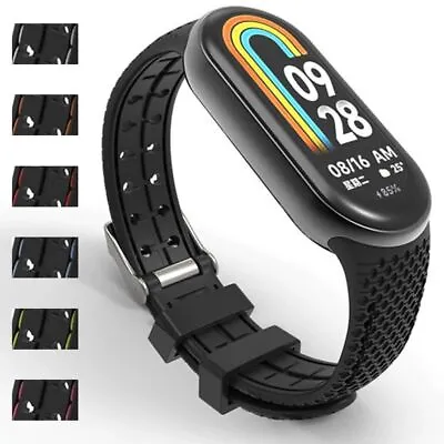 Silicone Watch WristBand Rubber Strap Watch Band For Xiaomi Mi Band 8 NFC • £5.38