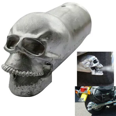 Universal Funny Motorcycle Metal Skull Exhaust Decor Tips ExhaustPipe Decoration • $35.66