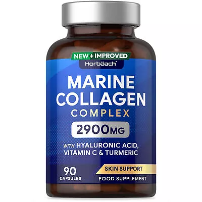 Marine Collagen Capsules 2900mg | 90 Count | High Strength | By Horbaach • £12.79