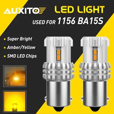 2X Super Bright 1156 BA15S P21W 7506 LED Turn Signal Light Bulbs Amber Yellow • $14.24