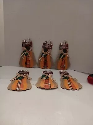 6 Autumn Harvest Table Cutlery Holders Fall Decor Thanksgiving Burlap Felt... • $12.99