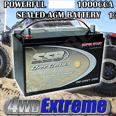 12 VOLT 130AH 1000CCA SSB DRYFIT BATTERY AGM DEEP CYCLE DUAL PURPOSE CARAVAN 4x4 • $370