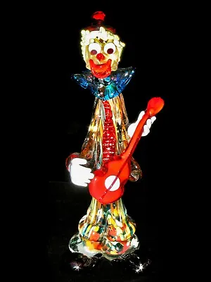 12 1/4 Murano Venetian Clown Red Guitar Pinched Nose Attr Archimede Seguso Italy • $80