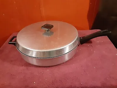 Vintage Mirro 54221-1330 Aluminum 12  Nonstick Frying Pan With Lid-READ DETAILS  • $19.99