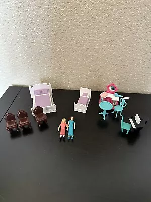 Vintage Fisher Price Sweet Streets Dolls Mom Daughter Beds Chairs Vanity Piano • $25