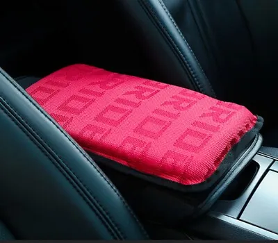 JDM BRIDE Red Fabric Car Armrest Pad Cover Center Console Box Cushion Mat  • $25.35
