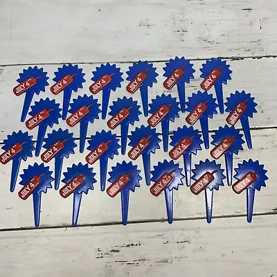 24 Vintage 4th Of July Patriotic Cupcake Decopics Picks Fireworks Fire Cracker • $4.47