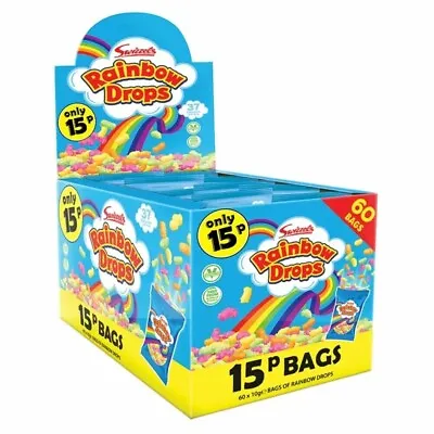 Swizzels Matlow Rainbow Drops Sweets 60 Bags Full Box Kids Sweets Retro Candy PM • £12.49