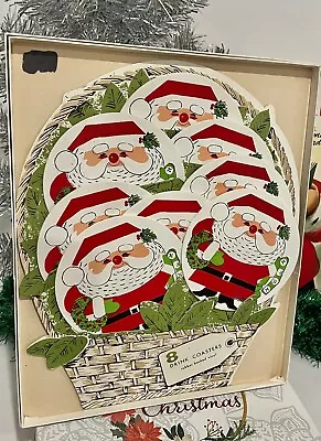 Vintage Santa Claus Christmas Coasters With Display And Original Box By Stotter  • $20