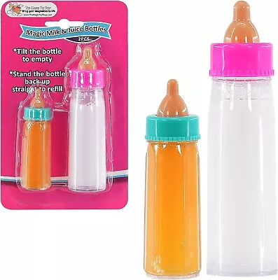 BiBi Doll  Magic Milk Bottle Set Of 2 Born Dolls Baby Doll Feeding Kit Girls Toy • £7