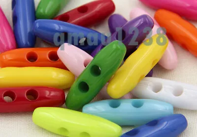 £5.58 • Buy 10x Coloured Resin Toggle Button 38mm 41mm For Duffle Coat Sewing Knitting Craft