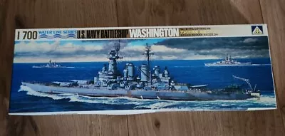 Model Boat Ship U.S. Battleship Washington Water Line Series Aoshima 1:700 • $29.90