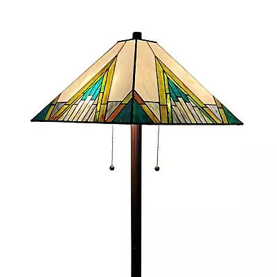 Stained Glass Mission Floor Lamp 60-inch Tiffany Style Aztec Mission Floor Lamp • $249.77