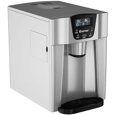 2 In 1 Ice Maker Water Dispenser Countertop 36Lbs/24H LCD Display Compact Silver • $179.49