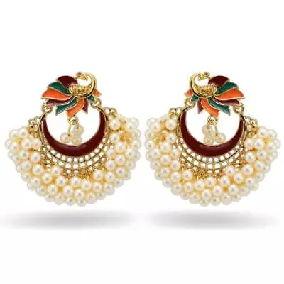 Ethnic Bridal Bride Kundan Jhumka Jhumki Indian Bahubali Drop Earrings • $16.08