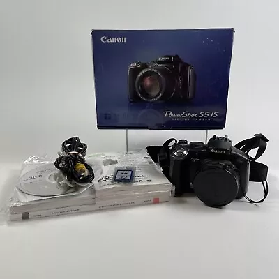 Canon PowerShot S5 IS ~ 8.0 MP 12X Optical Zoom Digital Camera ~ TESTED & WORKS • $74.97