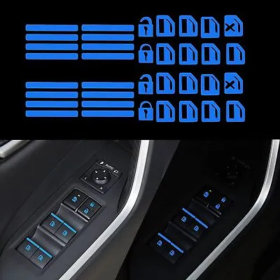$6.69 • Buy 1x Blue Car Sticker Door Window Switch Luminous Sticker Night Safety Accessories