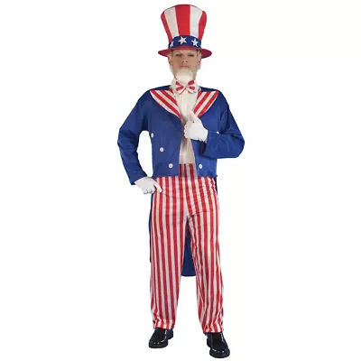 Uncle Sam Adult Costume USA United States America Red White Blue Patriotic • $40.06