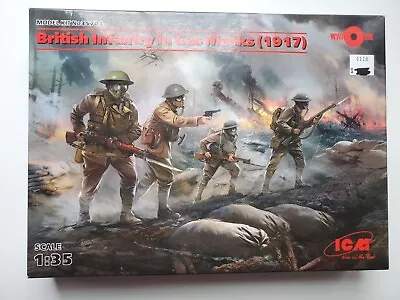 ICM 1:35 WWI British Infantry In Gas Masks (1917) Model 4 Figure Kit 35703 • $19.99