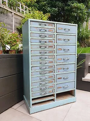£499 • Buy Large Wooden Apothecary Industrial Chest Drawers Collectors Filing Cabinet