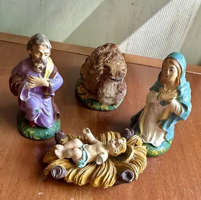 Lot Of 4 Vintage Nativity Figures Made In Italy Hand Painted Mary Jesus Joseph • $12