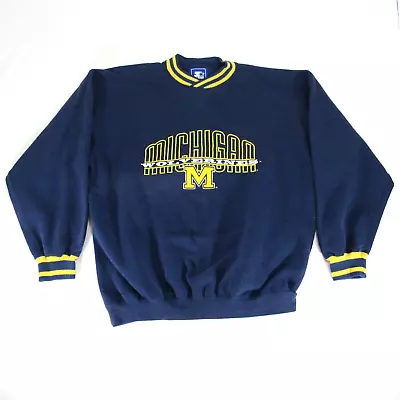 Vintage Michigan Wolverines Starter Sweatshirt Men's XL Crewneck Pullover 90s • $26.99