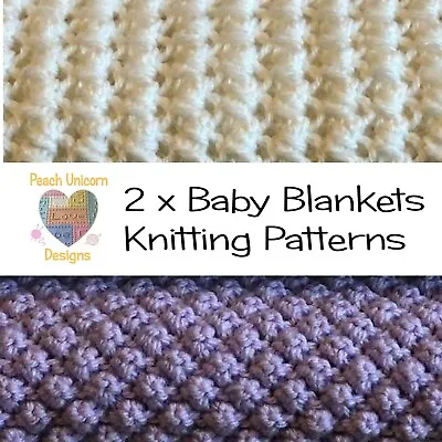 £3.59 • Buy Knitting Patterns For Baby Blankets X 2, Lattice Love And Blackberrry, DK